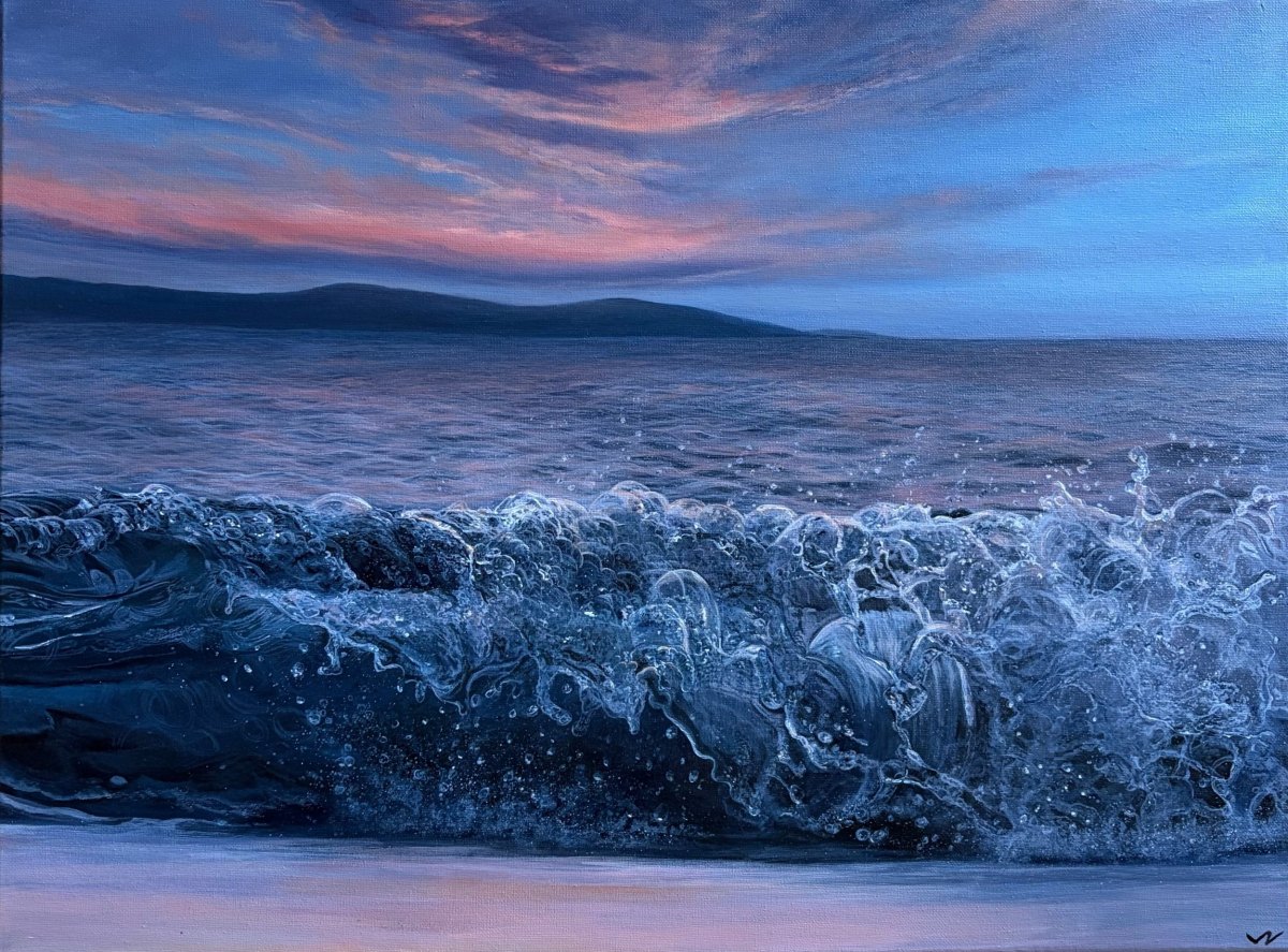 The destination, acrylic on canvas, 18 by 24 inches, by Andreea Ionela Berindei